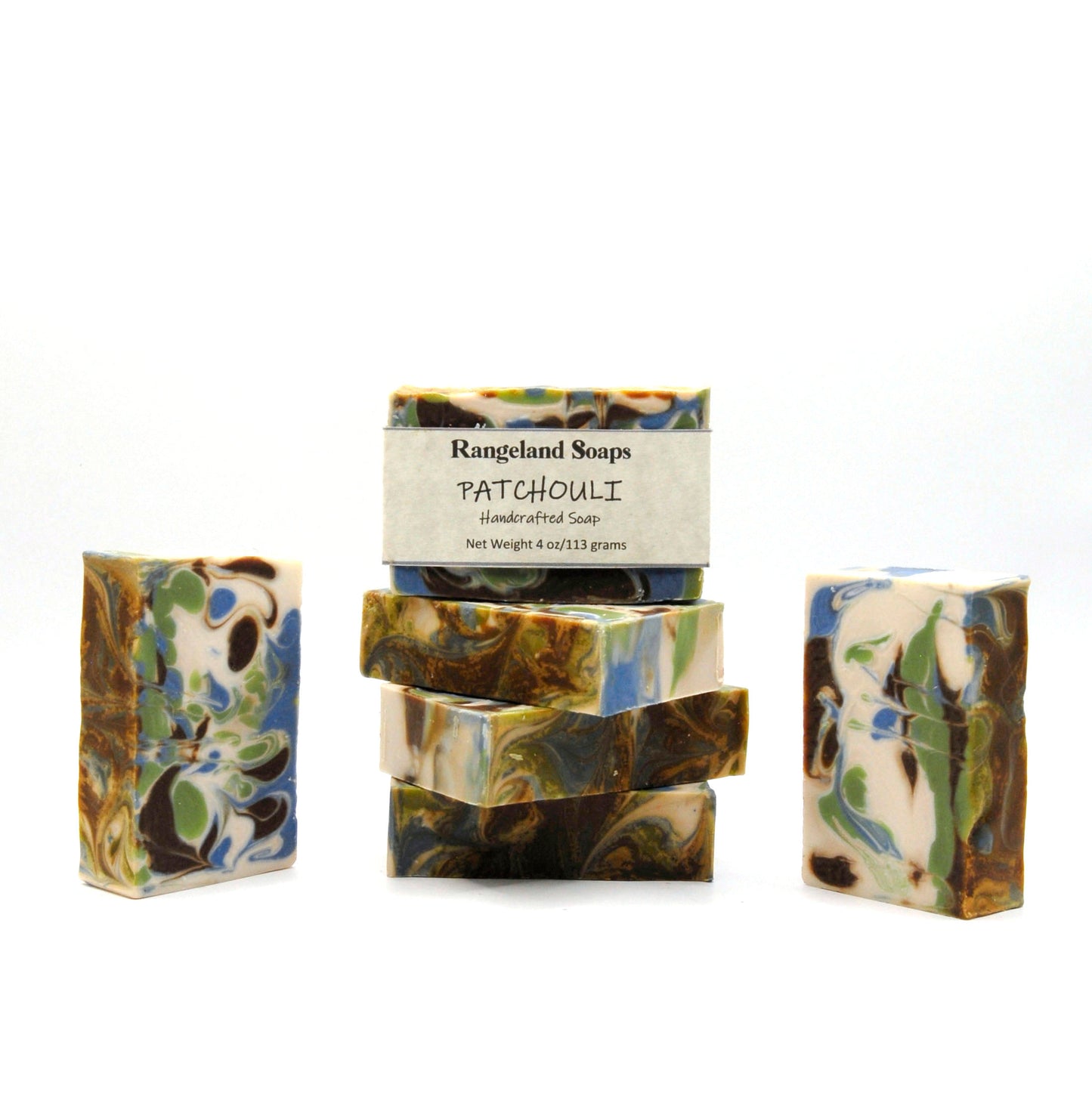 A rich lathering soap with scents of patchouli, musk and greens.