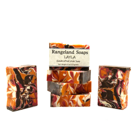 Layla is a beautiful, rich, creamy, moisturzing handmade soap that smells like citrus, forest and  spices.  It would appeal to a person who like pumpkin spice type of fragrances.