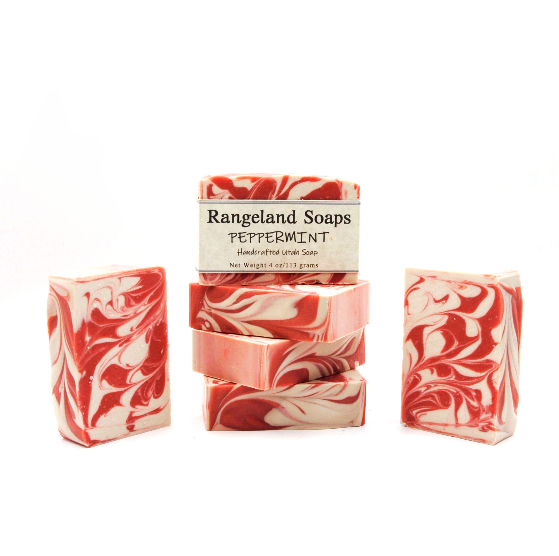 A rich soap that smells like peppermint and vanilla